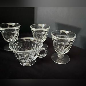 Fostoria Colony Ice Cream Sundae Bowls & Cup Dishes Lot